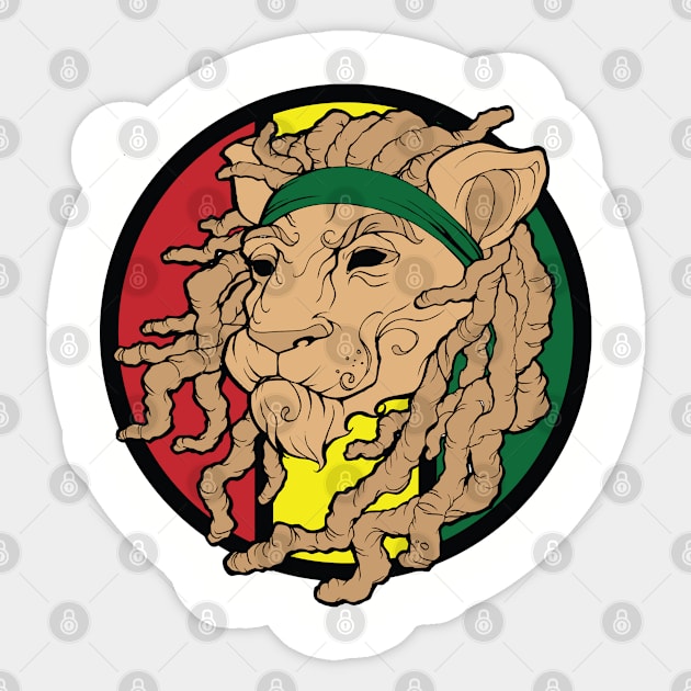 Rastafari Lion Reggae Lover Sticker Sticker by Basic Lee